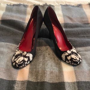 Black Heels with Floral Print